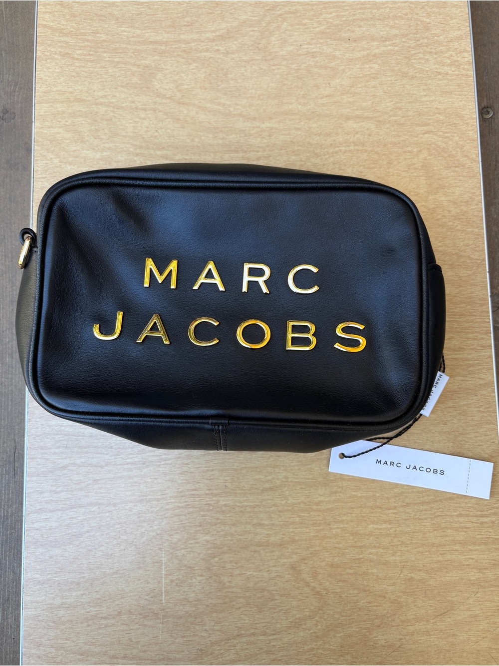 Marc Jacobs Flash Leather Bag In Black/Gold Spellout NWT (Missing Strap) - Picture 13 of 16